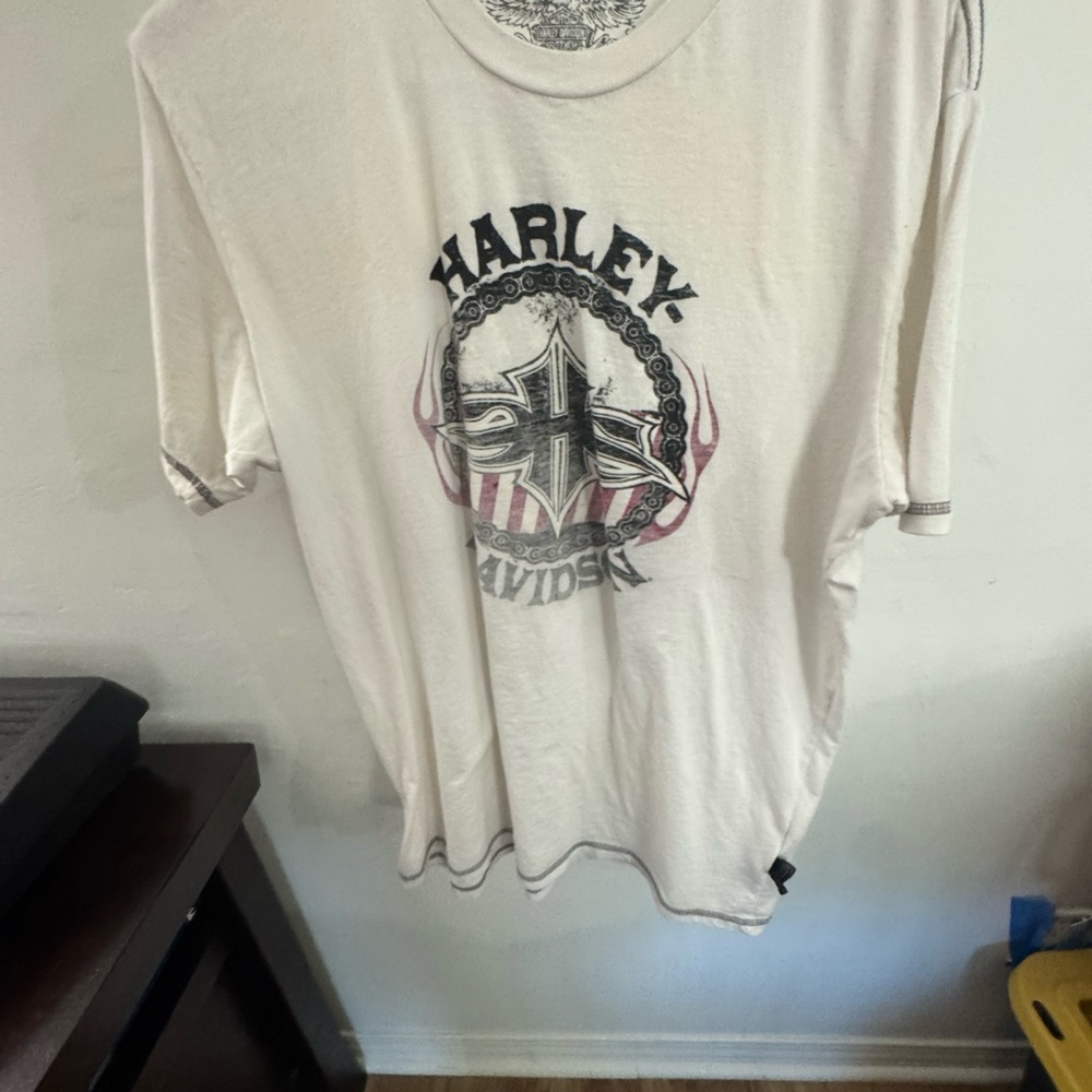 Harley-Davidson White Tee with Graphic Design